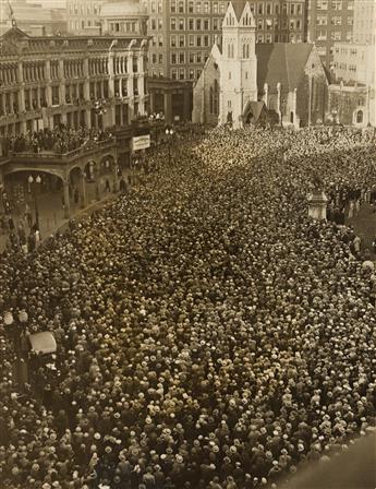 (WHAT A CRUSH) A selection of approximately 45 press photographs depicting large groups and crowds of people.